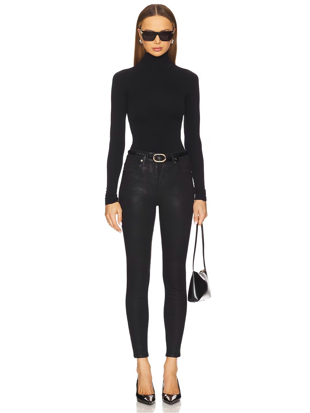 NWOT FRAME x Alix Earle Le Alix Black Coated High Rise Skinny Jeans, Size 27